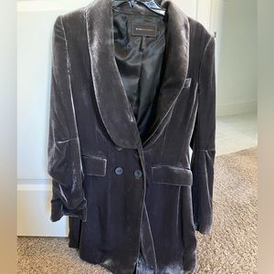 BCBG MaxAzria Gray Dust Purple Velvet Blazer